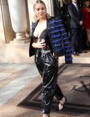 Ashley Benson Outside the Balmain Show at Paris Fashion Week