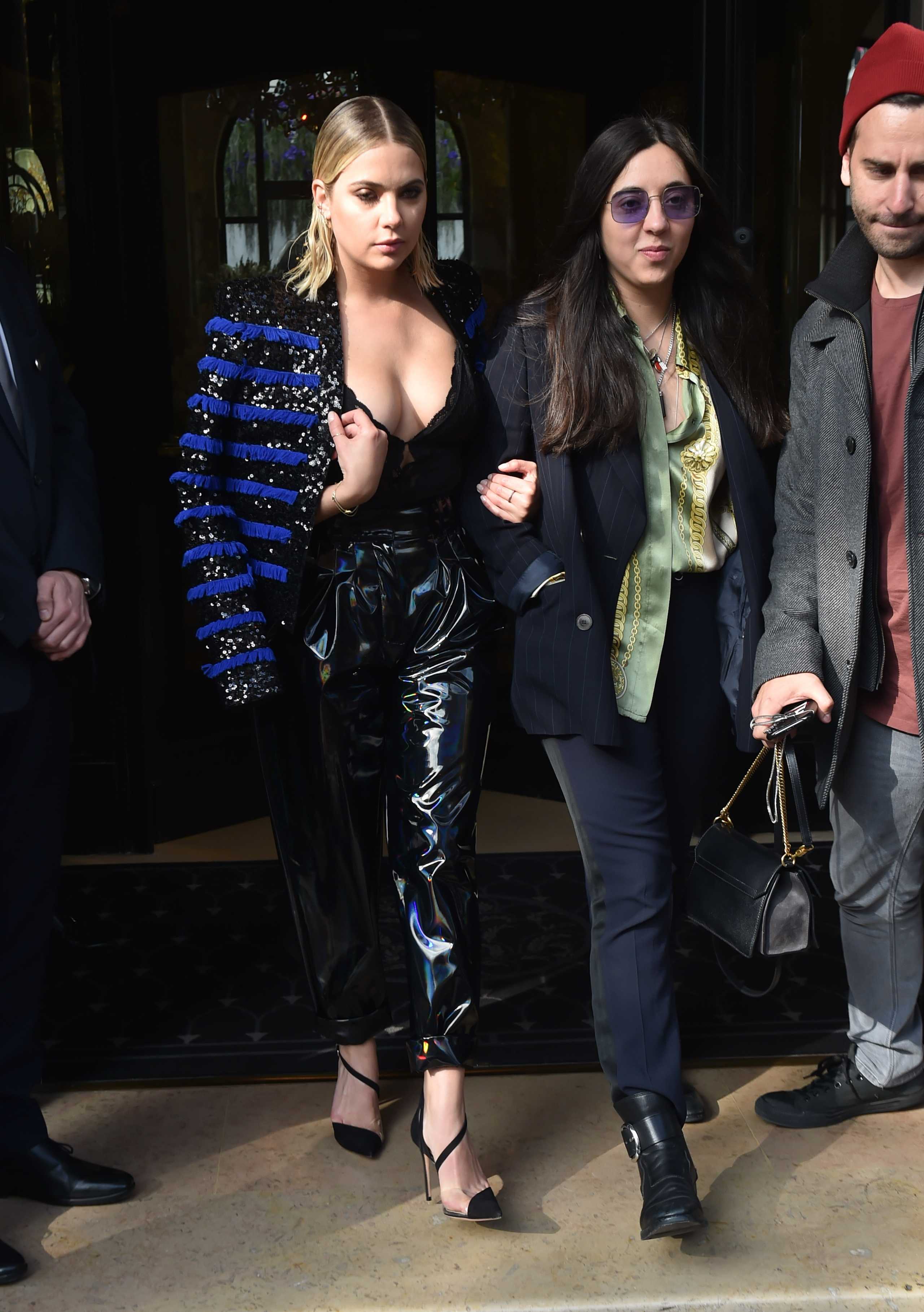 Ashley Benson Outside the Balmain Show at Paris Fashion Week