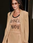 Bella Hadid Braless See-Through in New York