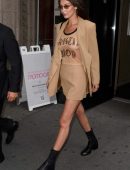 Bella Hadid Braless See-Through in New York