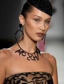 Bella Hadid See-Through at Moschino Fashion Show in Milan