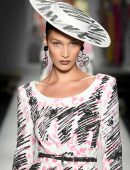 Bella Hadid See-Through at Moschino Fashion Show in Milan