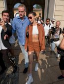 Bella Hadid Braless Underboob, Out in Milan