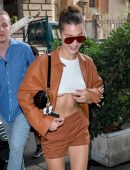 Bella Hadid Braless Underboob, Out in Milan