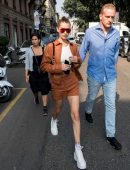Bella Hadid Braless Underboob, Out in Milan