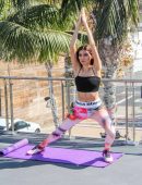 Blanca Blanco Practicing Yoga in Malibu