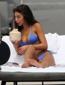 Chantel Jeffries in Blue Bikini at Beach in Miami
