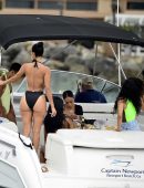 Draya Michele in Swimsuit on a Yacht in Newport Beach