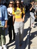 Emily Ratajkowski Outside the Paco Rabanne Show at Paris Fashion Week