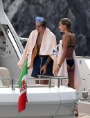 Hailey Baldwin in Bikini with Justin Bieber at a Yacht in Italy