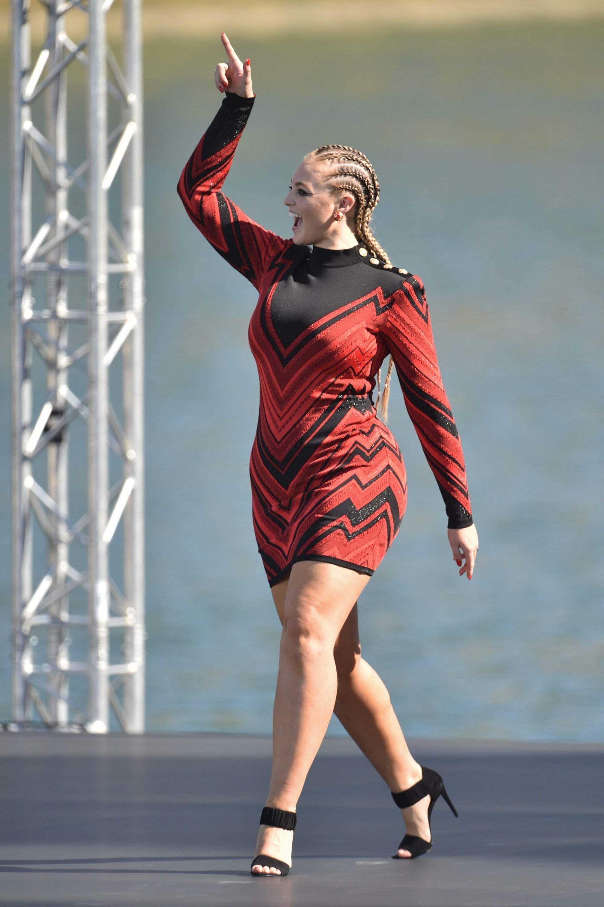 Iskra Lawrence walking on Runway during Le Defile L'Oreal, Paris Fashion Week