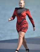 Iskra Lawrence walking on Runway during Le Defile L'Oreal, Paris Fashion Week