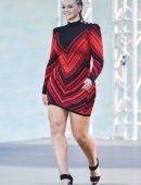 Iskra Lawrence walking on Runway during Le Defile L'Oreal, Paris Fashion Week