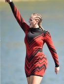 Iskra Lawrence walking on Runway during Le Defile L'Oreal, Paris Fashion Week