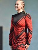 Iskra Lawrence walking on Runway during Le Defile L'Oreal, Paris Fashion Week
