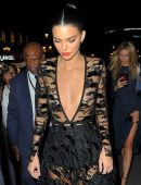Kendall Jenner See-Through at Longchamp 70th Anniversary Party in Paris
