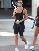 Kourtney Kardashian Playing Tennis in Los Angeles