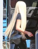 Kylie Jenner Leggy in Tights in Los Angeles