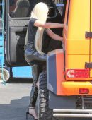 Kylie Jenner Leggy in Tights in Los Angeles