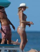 Laura Monroy in Bikini Sunbathing on Miami Beach