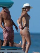 Laura Monroy in Bikini Sunbathing on Miami Beach