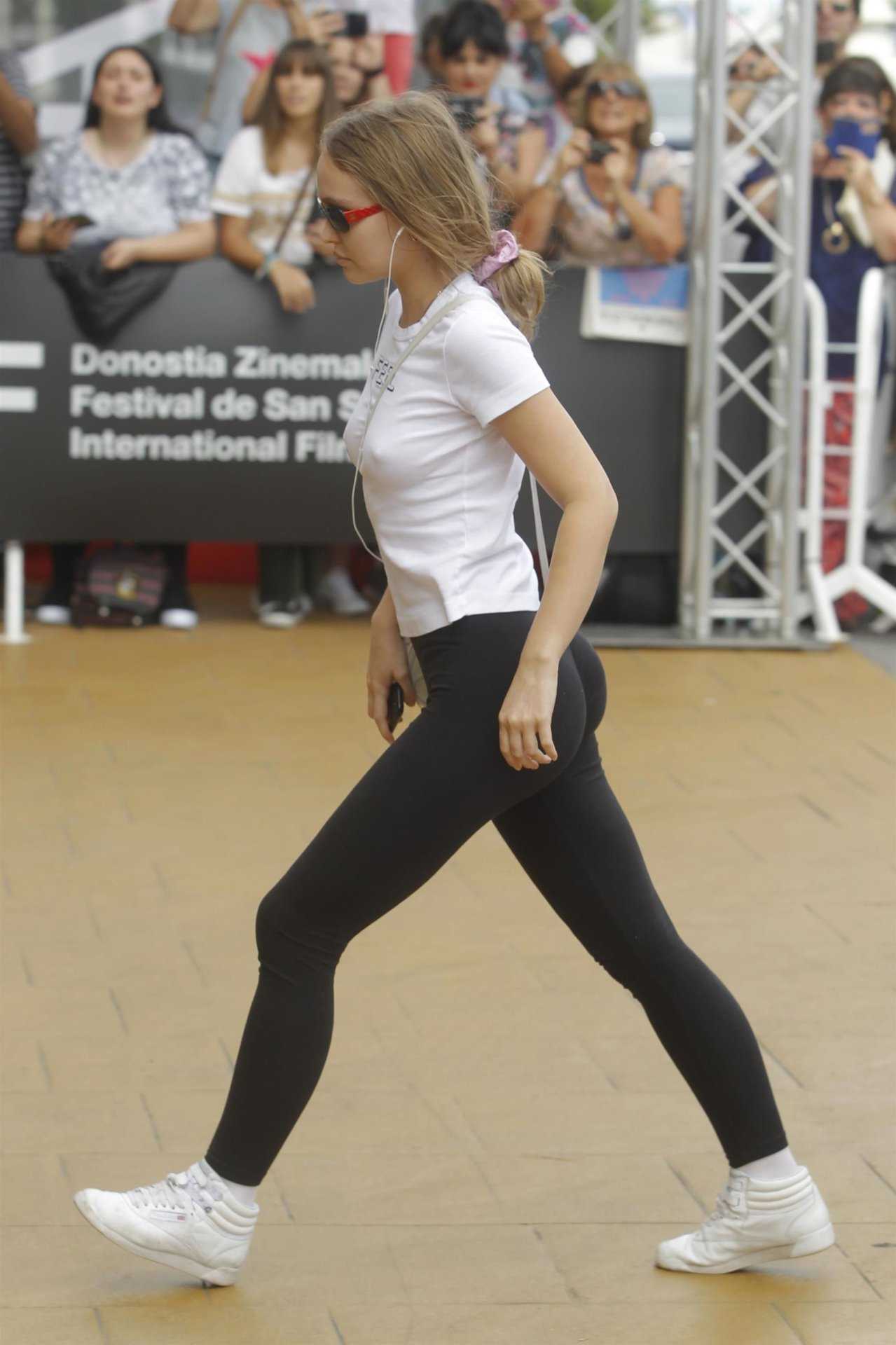 Lily-Rose Depp Pokies and Booty, Out in San Sebastian