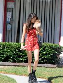 Madison Beer Leggy Walking her Dog in Beverly Hills