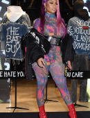 Nicki Minaj See-Through, in Bad Guy Jacket in Milan, Italy