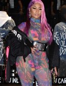 Nicki Minaj See-Through, in Bad Guy Jacket in Milan, Italy