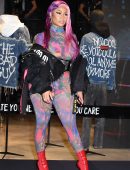 Nicki Minaj See-Through, in Bad Guy Jacket in Milan, Italy