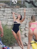 Nina Dobrev Playing Volleyball on the Beach in Malibu