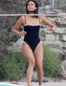 Nina Dobrev Playing Volleyball on the Beach in Malibu
