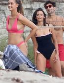 Nina Dobrev Playing Volleyball on the Beach in Malibu