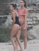 Nina Dobrev Playing Volleyball on the Beach in Malibu