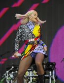 Rita Ora Upskirt at Radio 2 Live in Hyde Park 2018 in London