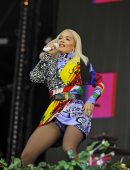 Rita Ora Upskirt at Radio 2 Live in Hyde Park 2018 in London