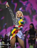 Rita Ora Upskirt at Radio 2 Live in Hyde Park 2018 in London