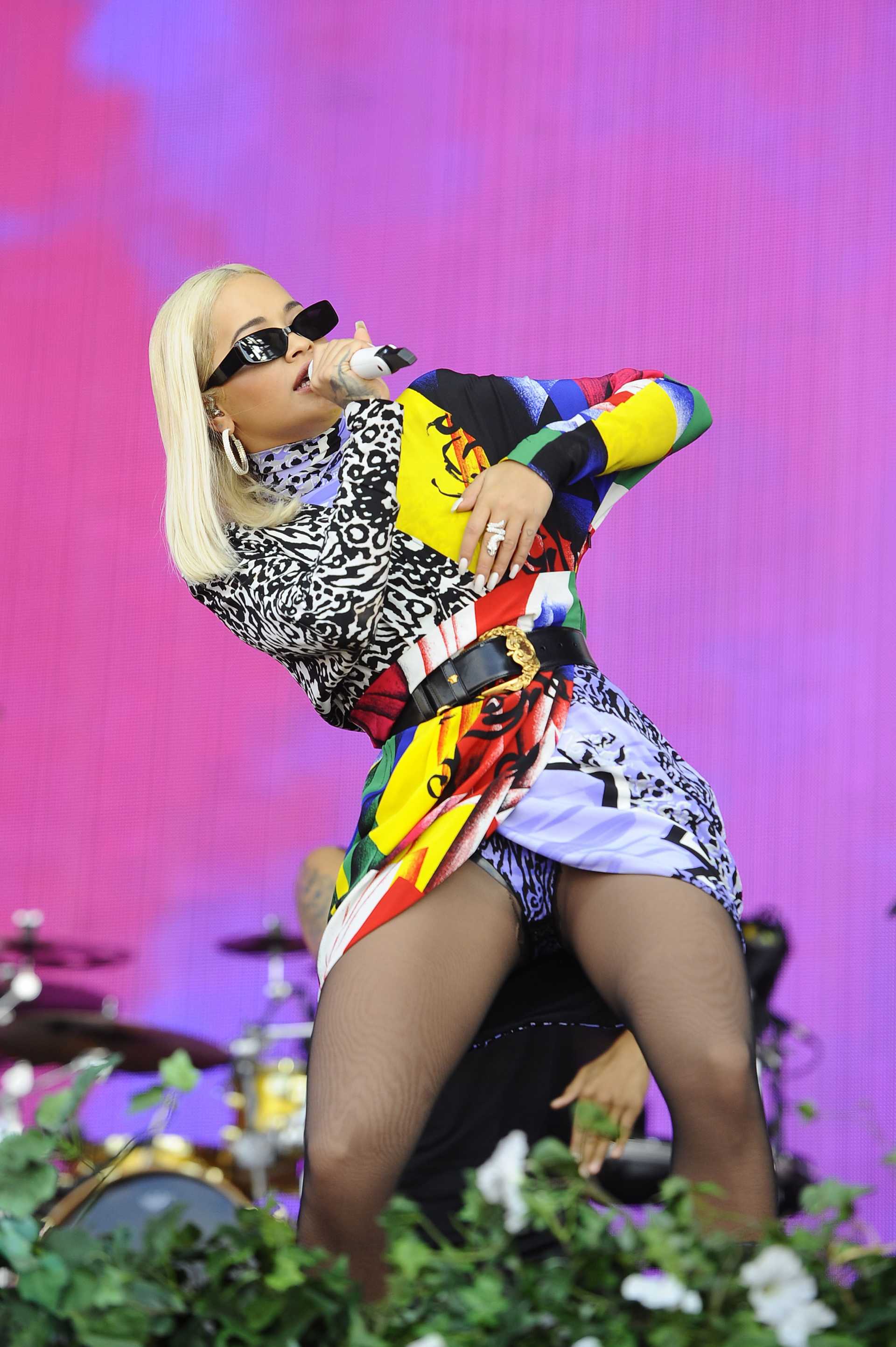 Rita Ora Upskirt at Radio 2 Live in Hyde Park 2018 in London