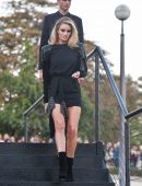 Rosie Huntington-Whiteley at Saint Laurent Show during Paris Fashion Week 2018