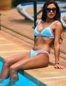 Shelby Tribble in Bikini at a Pool in Majorca