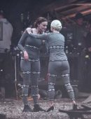 Sophie Turner and Jessica Chastain at Film Reshoots for X-Men in Montreal
