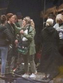 Sophie Turner and Jessica Chastain at Film Reshoots for X-Men in Montreal