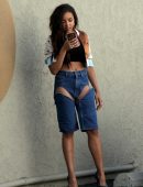 Tinashe Leggy in Revealing Denims in Los Angeles