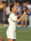 Vanessa Hudgens Performing the National Anthem at the Rams vs Vikings Game in LA