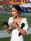 Vanessa Hudgens Performing the National Anthem at the Rams vs Vikings Game in LA