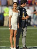 Vanessa Hudgens Performing the National Anthem at the Rams vs Vikings Game in LA