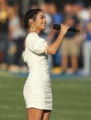 Vanessa Hudgens Performing the National Anthem at the Rams vs Vikings Game in LA