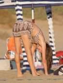 Alessandra Ambrosio Playing on the Beach in Santa Monica