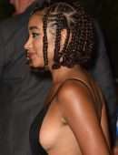 Amandla Stenberg Cleavage at the European Premiere of 'The Hate U Give', 62nd BFI London Film Festival