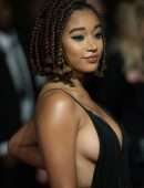 Amandla Stenberg Cleavage at the European Premiere of 'The Hate U Give', 62nd BFI London Film Festival